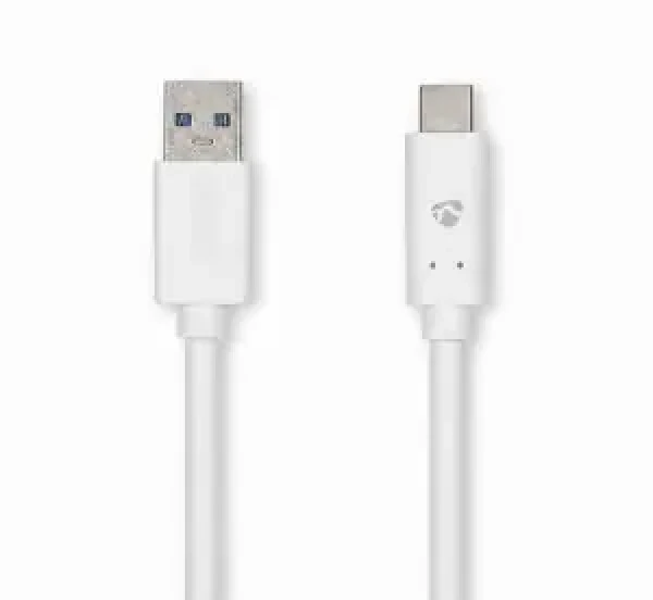 Nedis USB-A - USB-C bílá / Datový kabel / USB 3.2 Gen 1 / 60 W / 5 Gbps / 1 m (CCGW61600WT10)