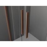 MEXEN/S - Velar Duo čtvercový sprchový kout 90 x 80, transparent, měď kartáčovaná 871-090-080-02-65