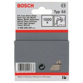 Bosch Accessories 2609200291 svorky z jemného drátu Typ 53 1000 ks Rozměry (d x š) 4 mm x 11.4 mm