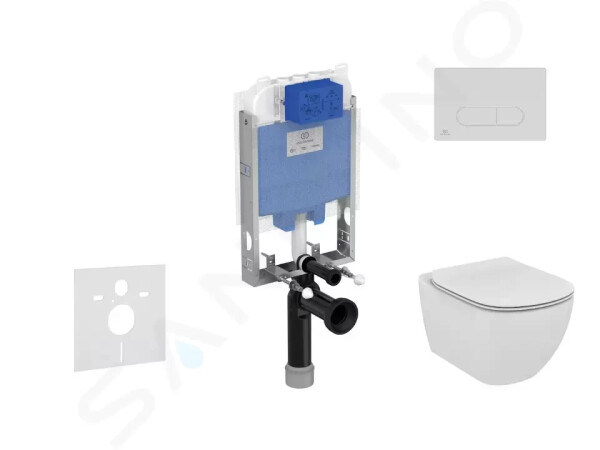 IDEAL STANDARD - ProSys Set předstěnové instalace, klozetu a sedátka Tesi, tlačítka Oleas M1, Rimless, SoftClose, chrom ProSys80M SP84