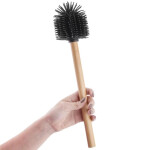 Erga Bambo, WC kartáč se silikonovou hlavou a bambusovou rukojetí, 34 cm, černá/bambus, ERG-YKA-V.WCZ BAMBO-SILKA