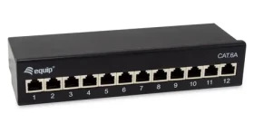 Equip černá / Patch panel / 12x RJ45 / Cat6a / Stíněný / 500 MHz / Desktop (326622)