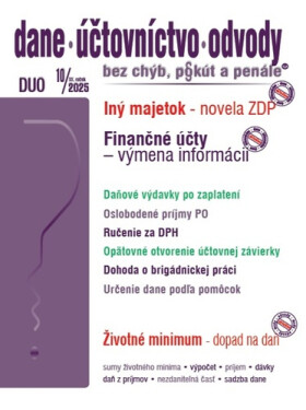 DUO 10/2025 – Dane, účtovníctvo, odvody bez chýb, pokút a penále