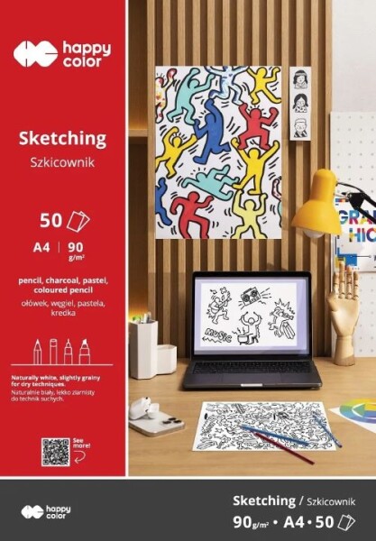 Skicák na tužky Happy Color A4 90g, 50 listů
