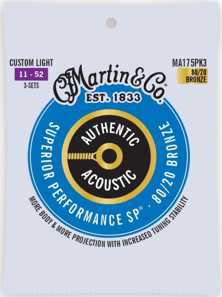 Martin Authentic SP 80/20 Bronze Custom Light - 3 Packs