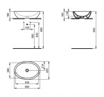 IDEAL STANDARD - Strada Umyvadlo na desku, 60x42 cm, bez přepadu, černá K0784V3