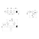 SAPHO - ULTRASAN nástěnná vanová baterie, černá mat UT010VB