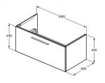 IDEAL STANDARD - i.Life B Umyvadlová skříňka 100x44x51 cm, 1 zásuvka, dub T5275NX