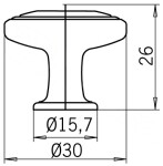 Siro Nábytková knopka 1971 staromosaz (S14019)