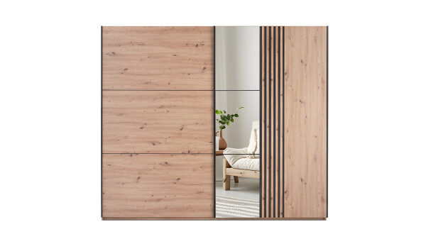 Šatní skříň Sintra Barva korpusu: Dub artisan, Rozměry: 250 cm, Dveře: Dub artisan