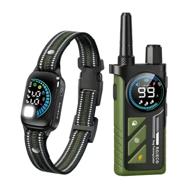 Rojeco PD511 / Výcvikový obojek pro psy / dosah 1000 m / zvuk, vibrace, elektrická stimulace / IPX7 (RXGQZFYTY-21A21)