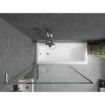 MEXEN/S - Next L vanová zástěna FIX 100 x 150, černá vzor, grafit metal 895-100-000-03-70-95
