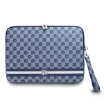 DKNY PU Leather Checkered Pattern and Stripe modrá / pouzdro pro notebook 13-14" (3666339271275)