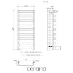 CERANO - Koupelnový radiátorový set Adriano - ústřední vytápění - boční připojení - 520W - černá matná - 1200x500 mm CER-583520