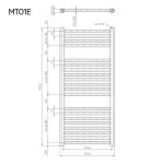 Mereo Otopný žebřík rovný 450x970 mm, bílý, elektrický MT01E