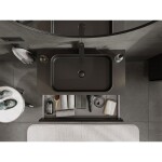 MEXEN/S - Rivel koupelnová skříňka pod umyvadlo 90 cm s deskou, 2 zásuvky, reliéf , černá mat 91A20-09047-2-BFFC71