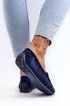 Dámské módní semišové mokasíny modré Rabell 36