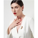 Exkluzivní brož Swarovski Elements Sabina - sova, Zlatá