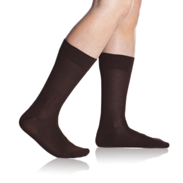 Bambusové klasické pánské ponožky BAMBUS COMFORT SOCKS - BELLINDA - hnědá 43 - 46
