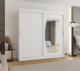 Šatní skříň Abi Rossa Rozměry: 200 cm, Barva korpusu + barva dveří: Bílá + Bílá