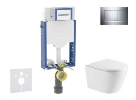GEBERIT - Kombifix Set předstěnové instalace, klozetu Nefia a sedátka softclose, tlačítko Sigma20, chrom SANI15CA1141