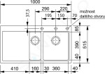 FRANKE - Mythos Fragranitový dřez MTG 651-100/7, 1000x515 mm, šedý kámen 114.0150.029