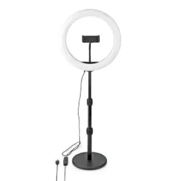 Nedis Kruhové Světlo černá / 10 inch / 120 LED's / 2700 - 6700 K / Desktop (RLSTND200BK)