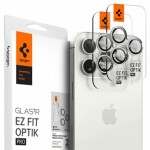 Spigen Glass tR EZ Fit Optik Pro ochranné sklo na fotoaparát pro Apple iPhone 15 Pro 15 Pro Max 2ks bílá (AGL07165)