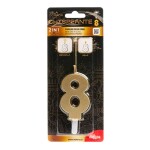 Dortisimo Dekora svíčka s prskavkou zlatá číslo 8