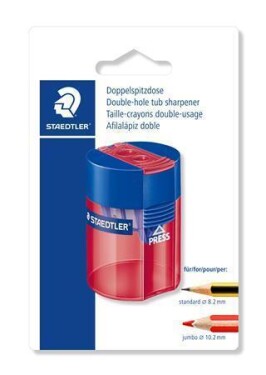 Ořezávátko na 2 tužky STAEDTLER, se zásobníkem na odpad, různé barvy