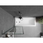 MEXEN/S - Next L vanová zástěna FIX 60 x 150, černá vzor, grafit kartáčovaná 895-060-000-03-70-66