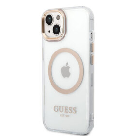 Pouzdro Guess Transparent MagSafe Kompatibilní iPhone 14 Gold