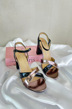 Eko Kožené Sandály Na Podpatku Sloupku Černé Abilica 37