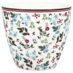 GREEN GATE Latte cup Carty White 300 ml, zelená barva, porcelán 300ml