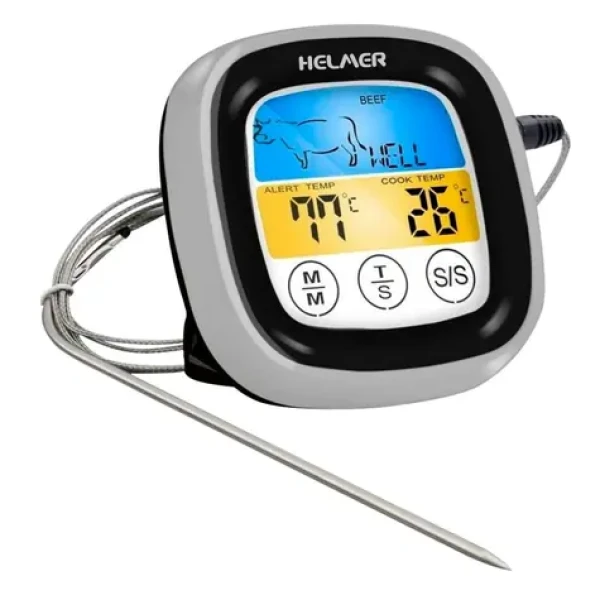 Helmer TM 23 černo-stříbrná / Vpichový teploměr / -20 až 300 °C / LCD displej (HLMTM23)
