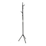 Věšák stojanový, výška 179 cm, kovová konstrukce, černý matný lak, nosnost 6 kg