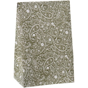 Ib Laursen Papírový sáček Paisley Green 28,5 cm – set 5 ks, zelená barva, papír