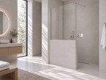 CERANO - Sprchová zástěna Walk-in Onyx Half Round L/P - 8 mm - kulatá vzpěra - chrom, transparentní sklo - 120x100 CER-681604