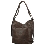 Trendy dámský koženkový kabelko-batoh Kavya, coffee