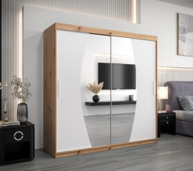 Šatní skříň Abi E0 Barva korpusu: Dub artisan, Rozměry: 200 cm, Dveře: Bílá