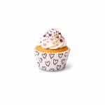 Dortisimo Košíčky na mini muffiny s tmavě fialovými srdíčky (100 ks)
