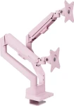 AROZZI ALZARE Neo Duo růžová / Stolní držák pro 2 monitory / 17-32" / VESA 75x75-100x100 / nosnost 2x 9 kg (AZ-ALZARE-NEO-DUO-PNK)