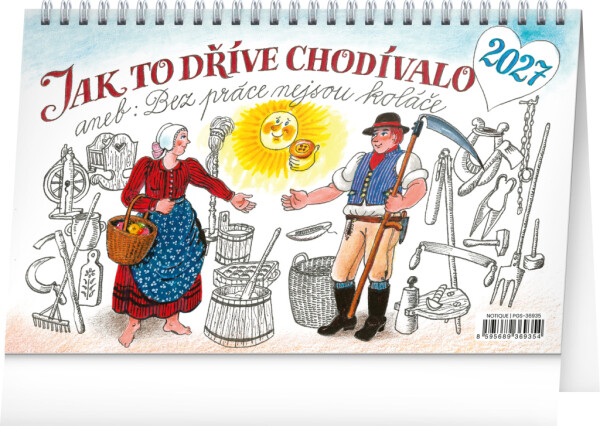 Stolní kalendář 2027 Notique Jak to dříve chodívalo... – Kamila Skopová, 23,1 x 14,5 cm