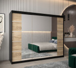 Šatní skříň Abi V4 Barva korpusu: Černá, Rozměry: 150 cm, Dveře: Černá