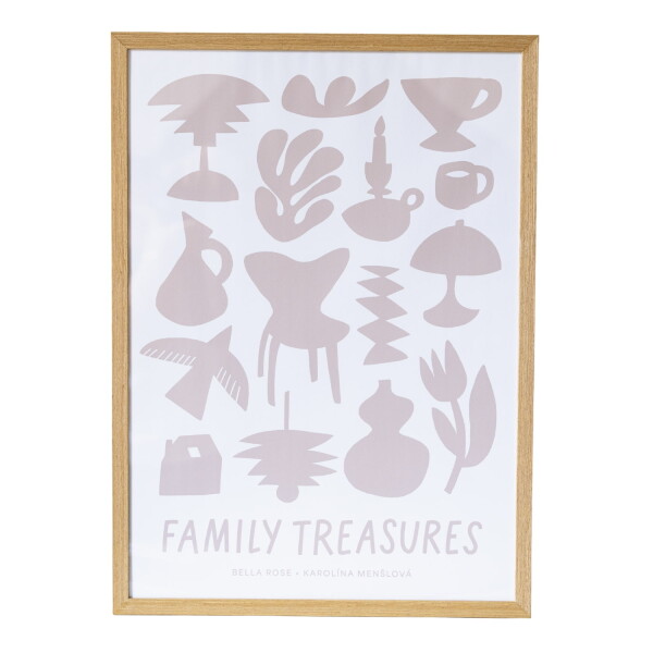 Bella Rose Plakát Family Treasures Beige / Cream 50 x 70 cm, béžová barva, papír