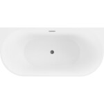 MEXEN/S - Oval vana volně stojící nástěnná 160 x 80, bílá, sifon a přepad grafit metal 52671608000-95