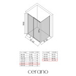 CERANO - Sprchový kout Orlano L/P - 5 mm - černá matná, transparentní sklo - 130x100x195 - posuvný CER-DY505B-90-218