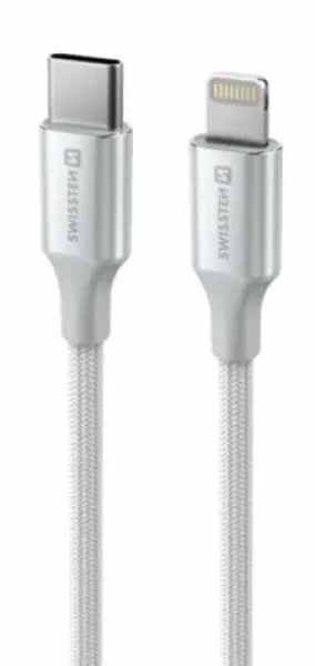 SWISSTEN TEXTILE II datový kabel USB-C - Lightning 1.5m bílá (71529204)