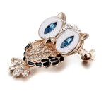 Brož Swarovski Elements Donnalee Gold - sova, Modrá
