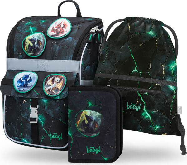 BAAGL SET 3 Zippy Draci: aktovka, penál, sáček